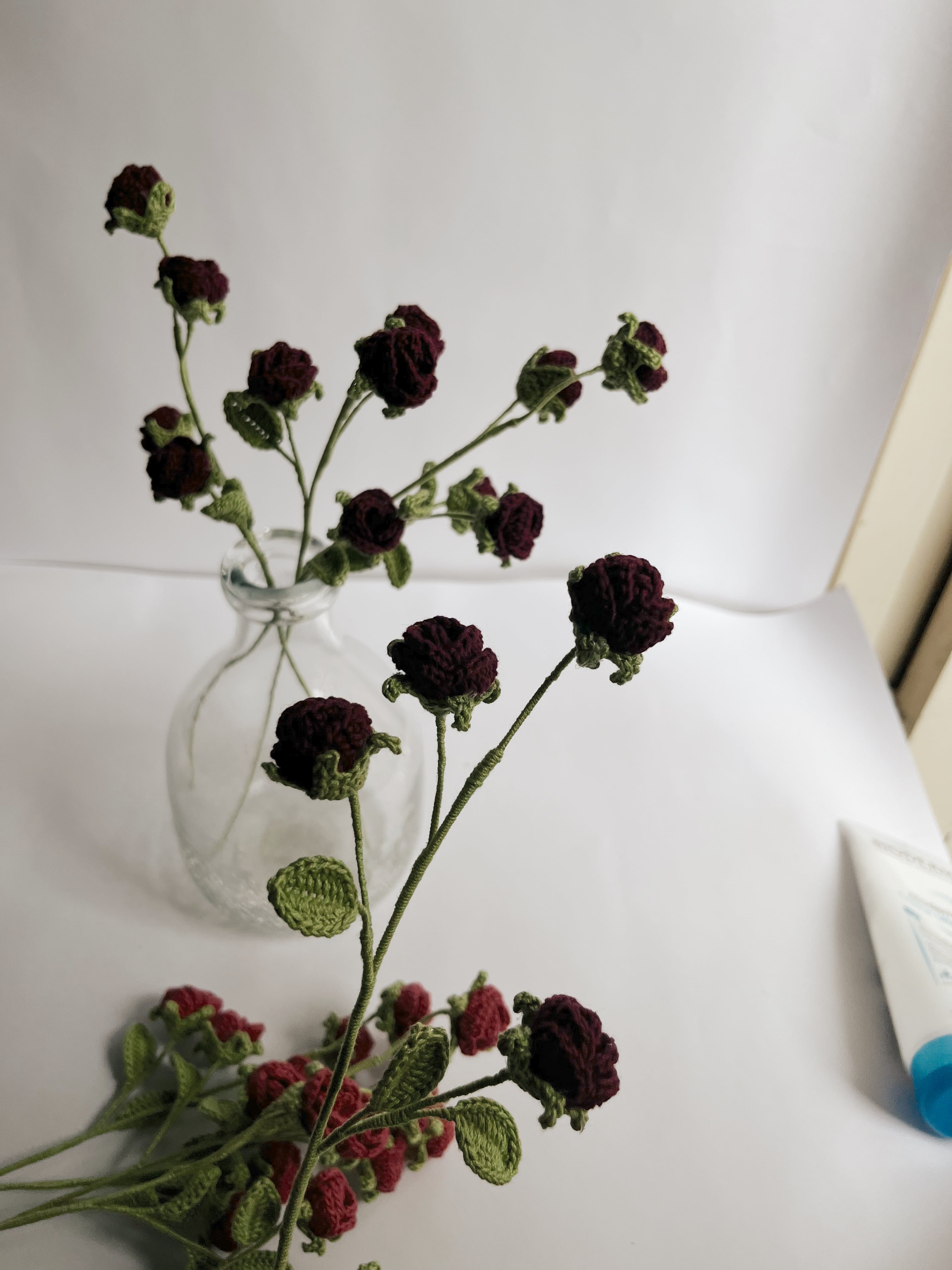 Crochet Mini Rose Stick Set of 2