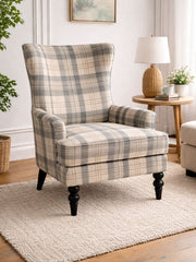 Heritage Checkered Upholstered Armchair