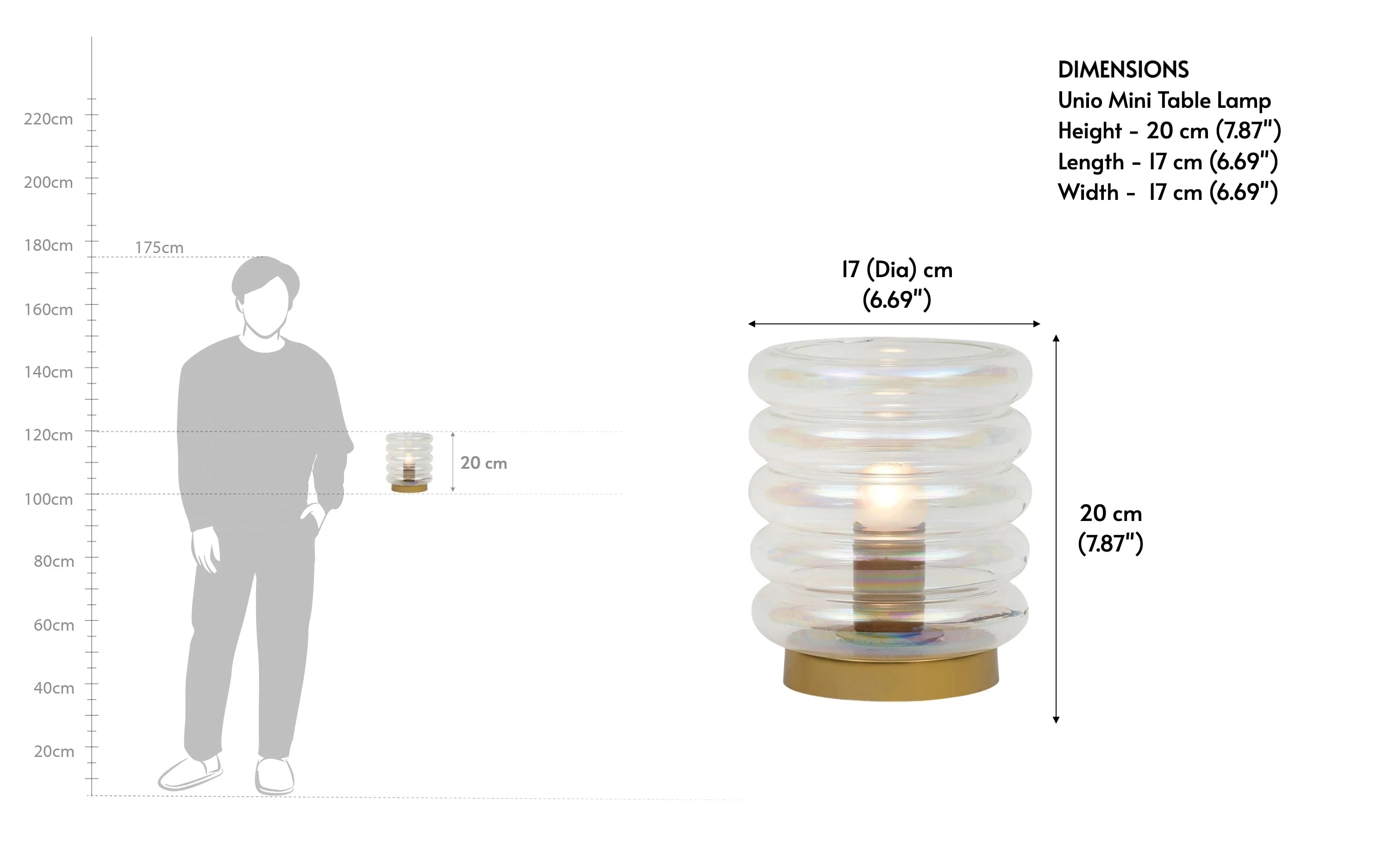 Unio Mini Table Lamp | Mild Steel and Glass