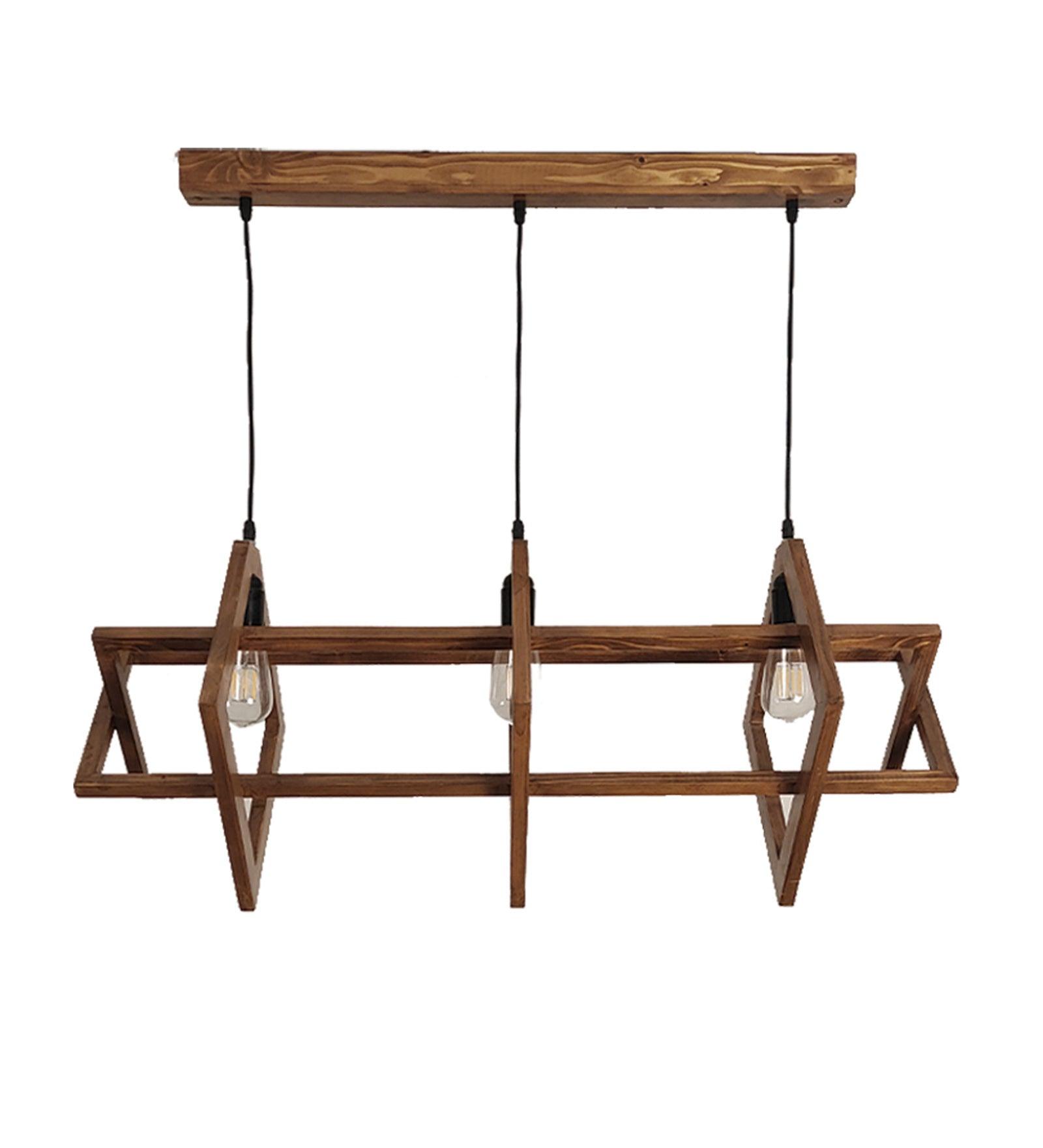 Paragon Brown Wooden 3 Series Hanging Lamp