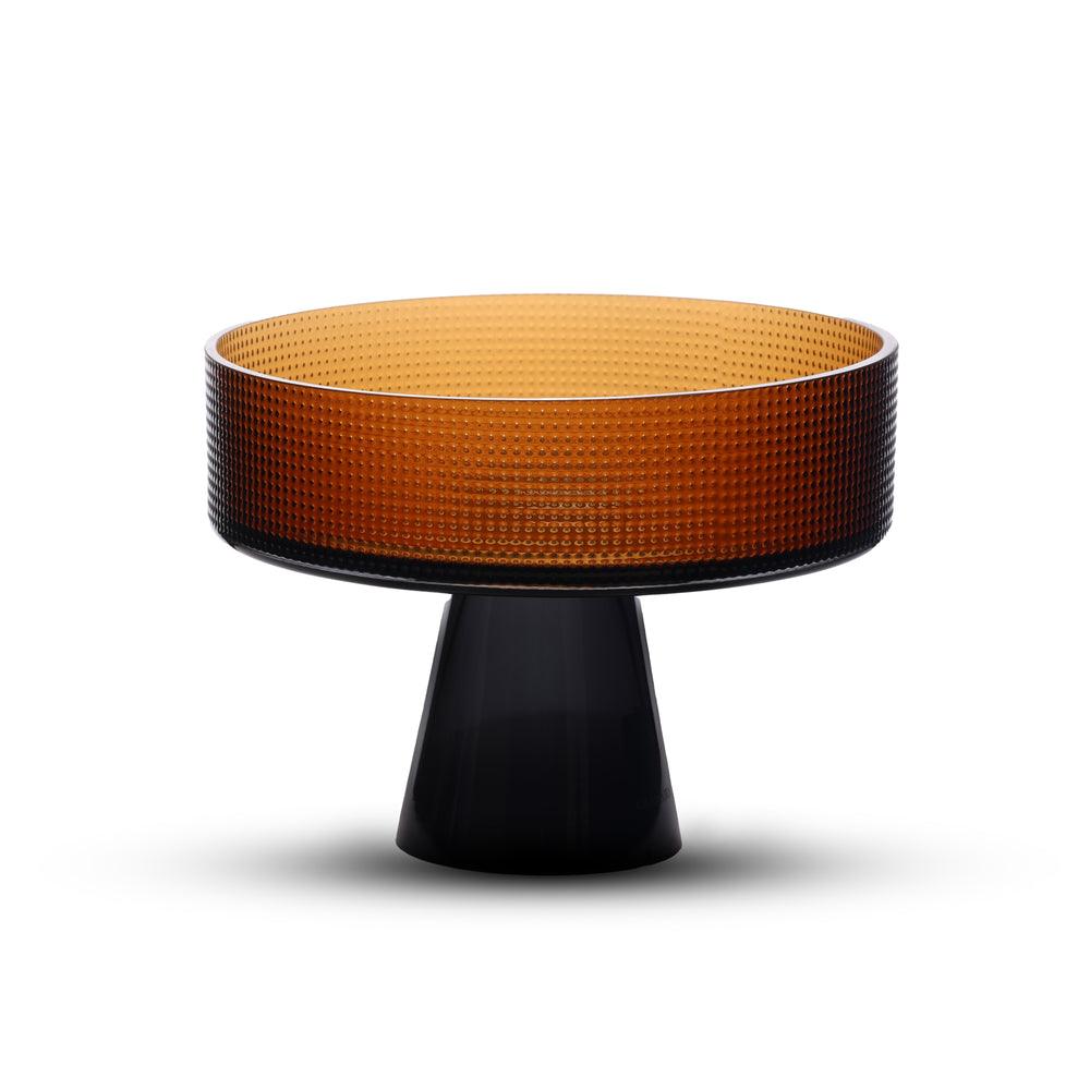 Ebony Stout Glass Flower Vase | Dark Brown Decorative Vase for Flowers | Decorative Flower Pot