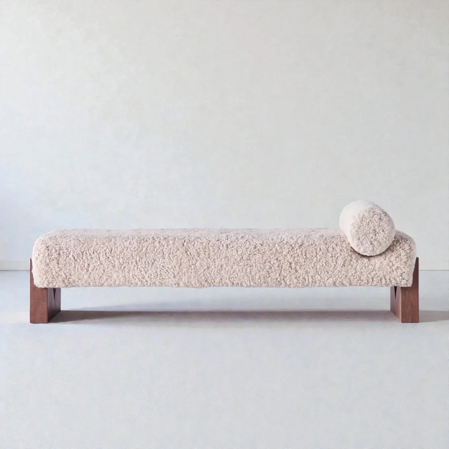Arqora Solid Teak Wood & Fabric Upholstery Bench