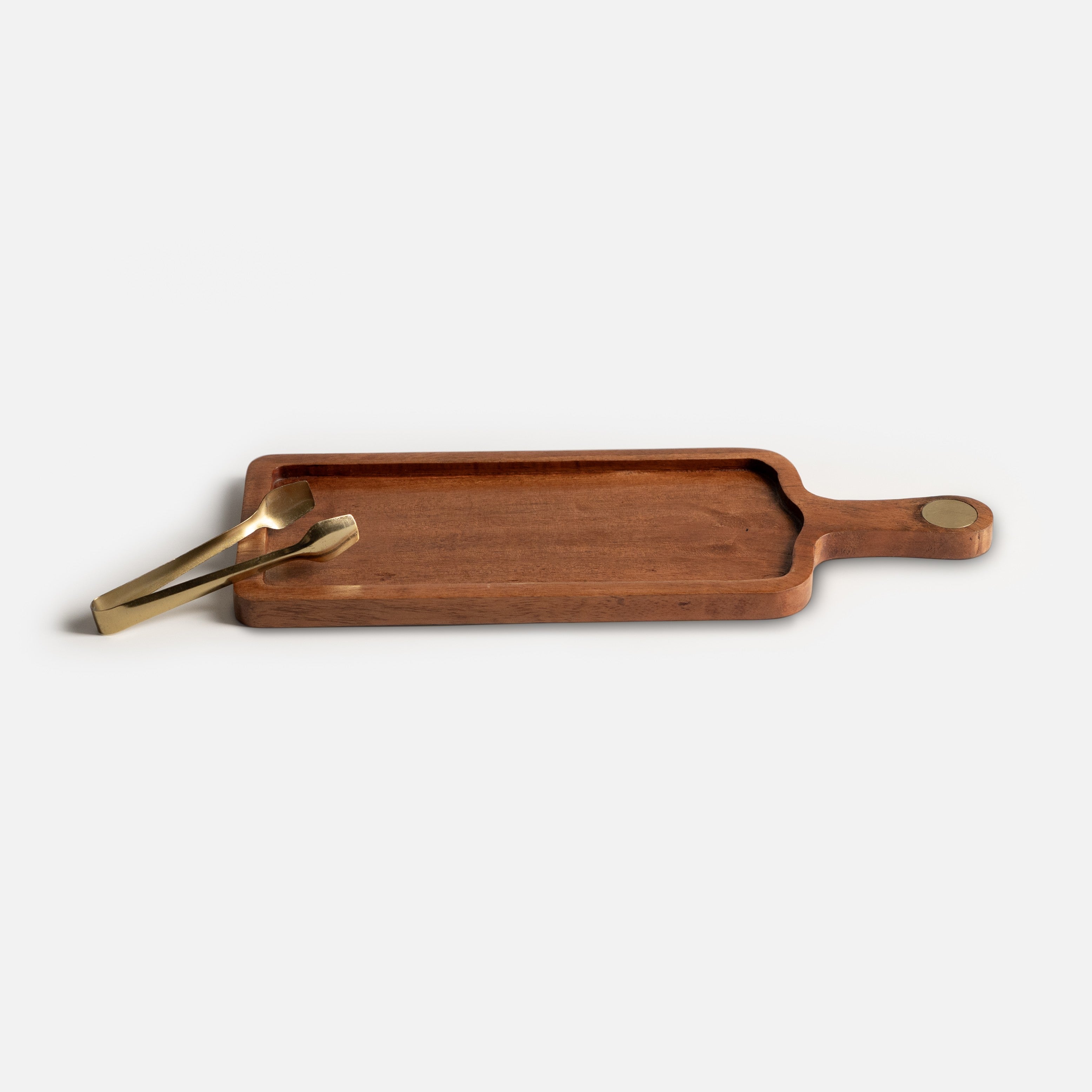 Ora-Pravah Serving Platter with Brass Inlay & Tong