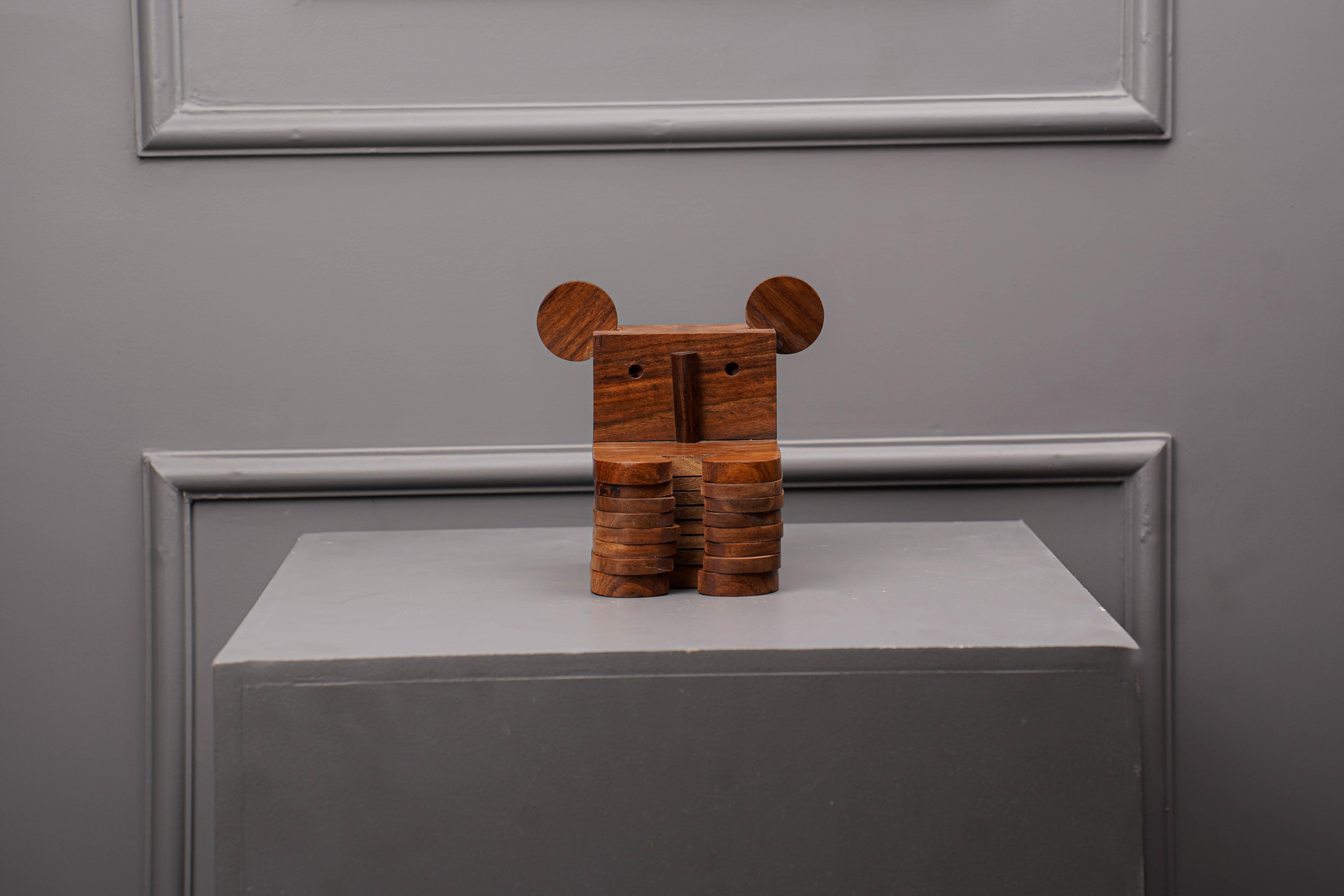 Handcrafted Wooden Koala Coaster ( Set of 6)