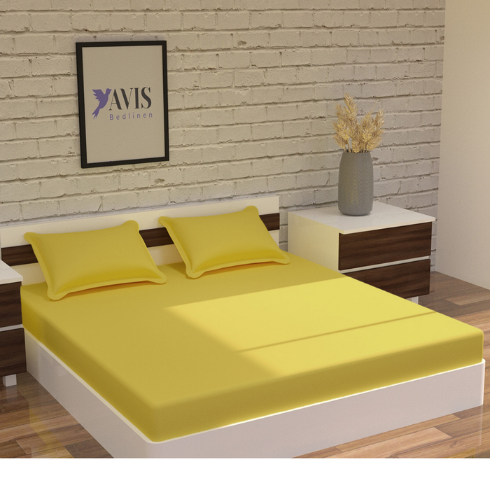 Yellow Cotton Bedding Set With Pillow Covers for King Size | Delicate & Elite Bedding Set