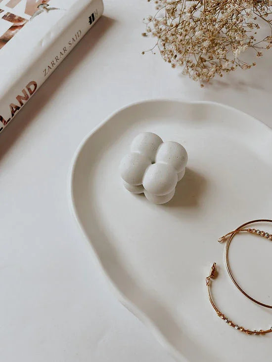 Concrete Irregular Oval Tray