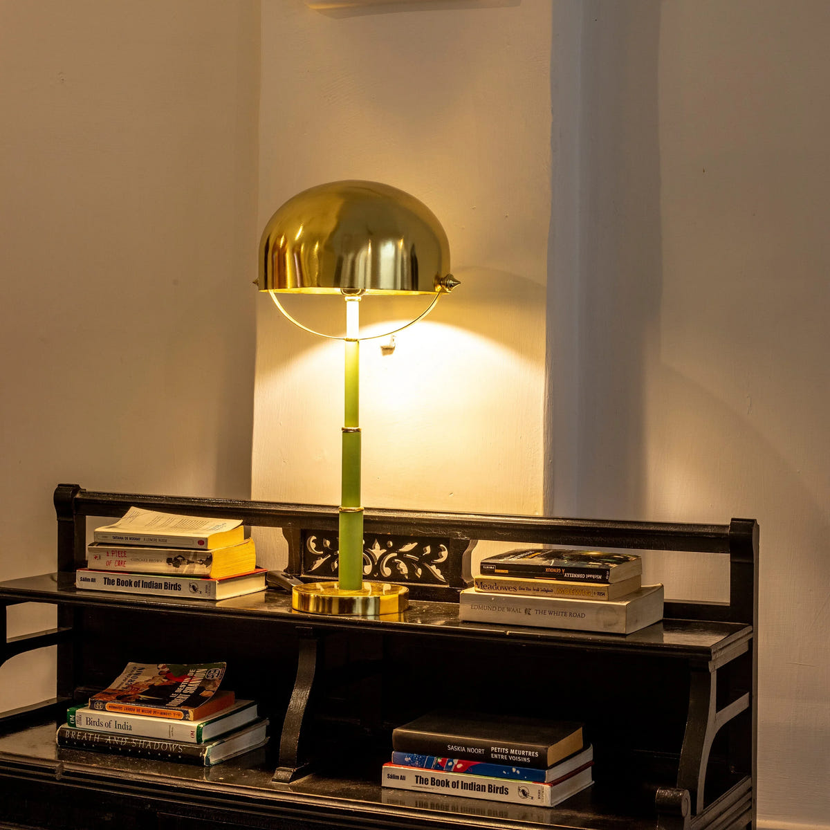 Designer Brass Finish Table Lamp | Modern Premium Desk Lamp for Living Room & Bedroom