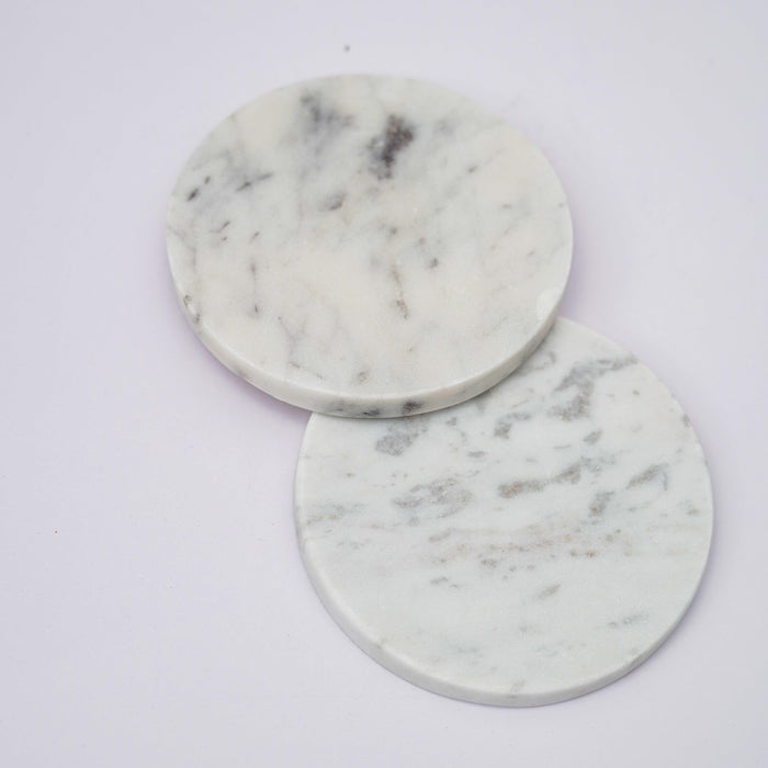 White Marble Plain Coaster for Tea Coffee | Trivets for Dining Table