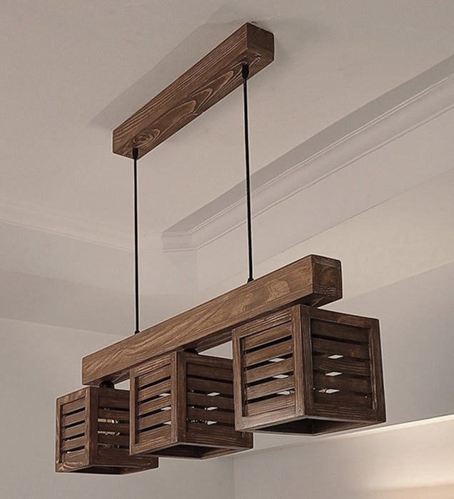 Lyon Wooden 3-Light Pendant Lamp | Trio Hanging Lamps