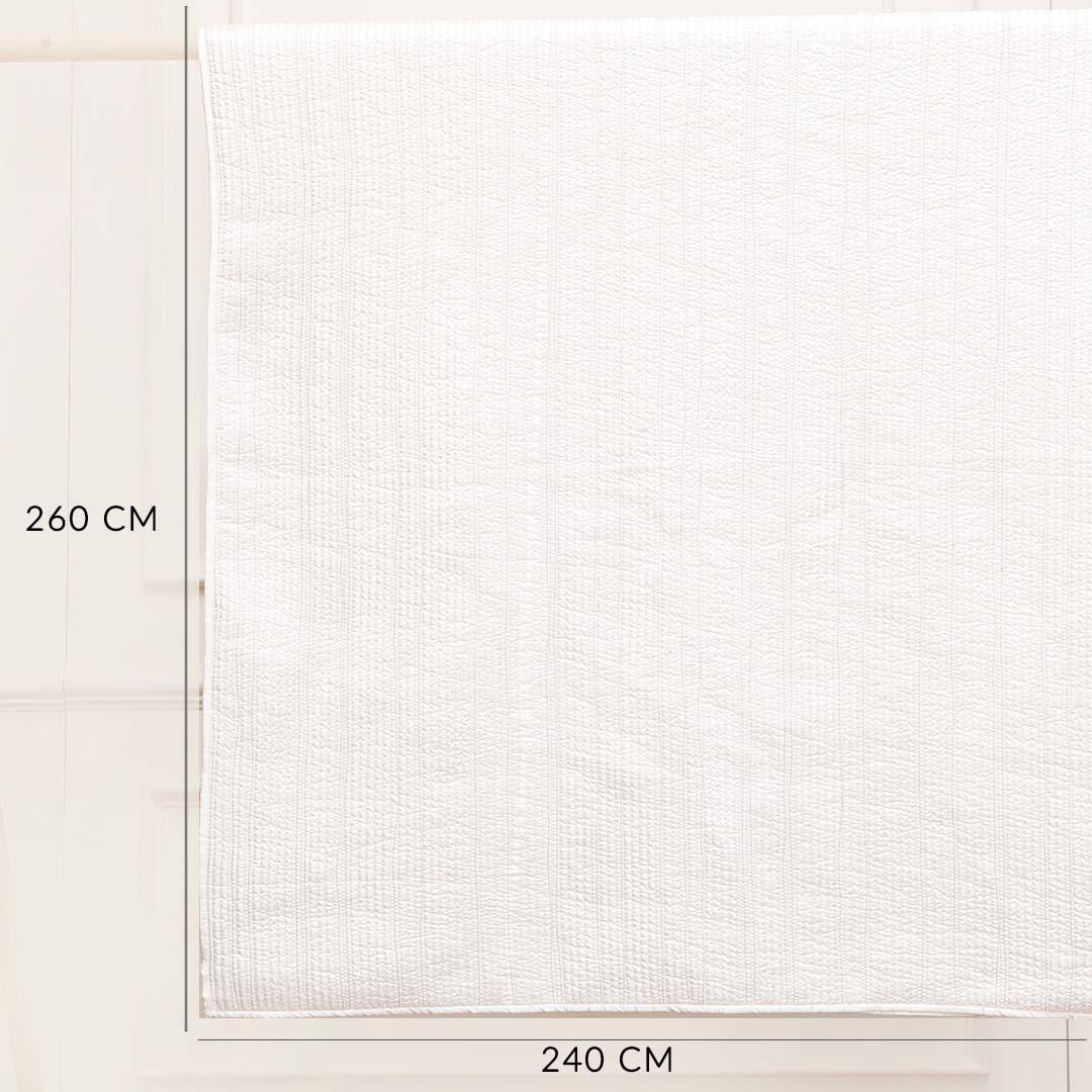 Celeste Off-White Bedspread | Poly Silk / Cotton