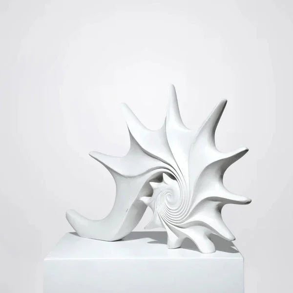 Lume - White Conch Shell Sculpture