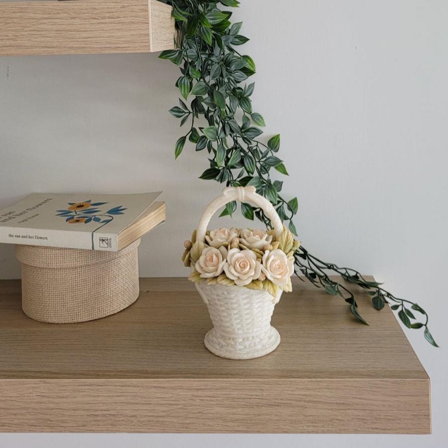 Marble Dust Artefact Salmon Bucket Bouquet | Decorative Items for Living Room