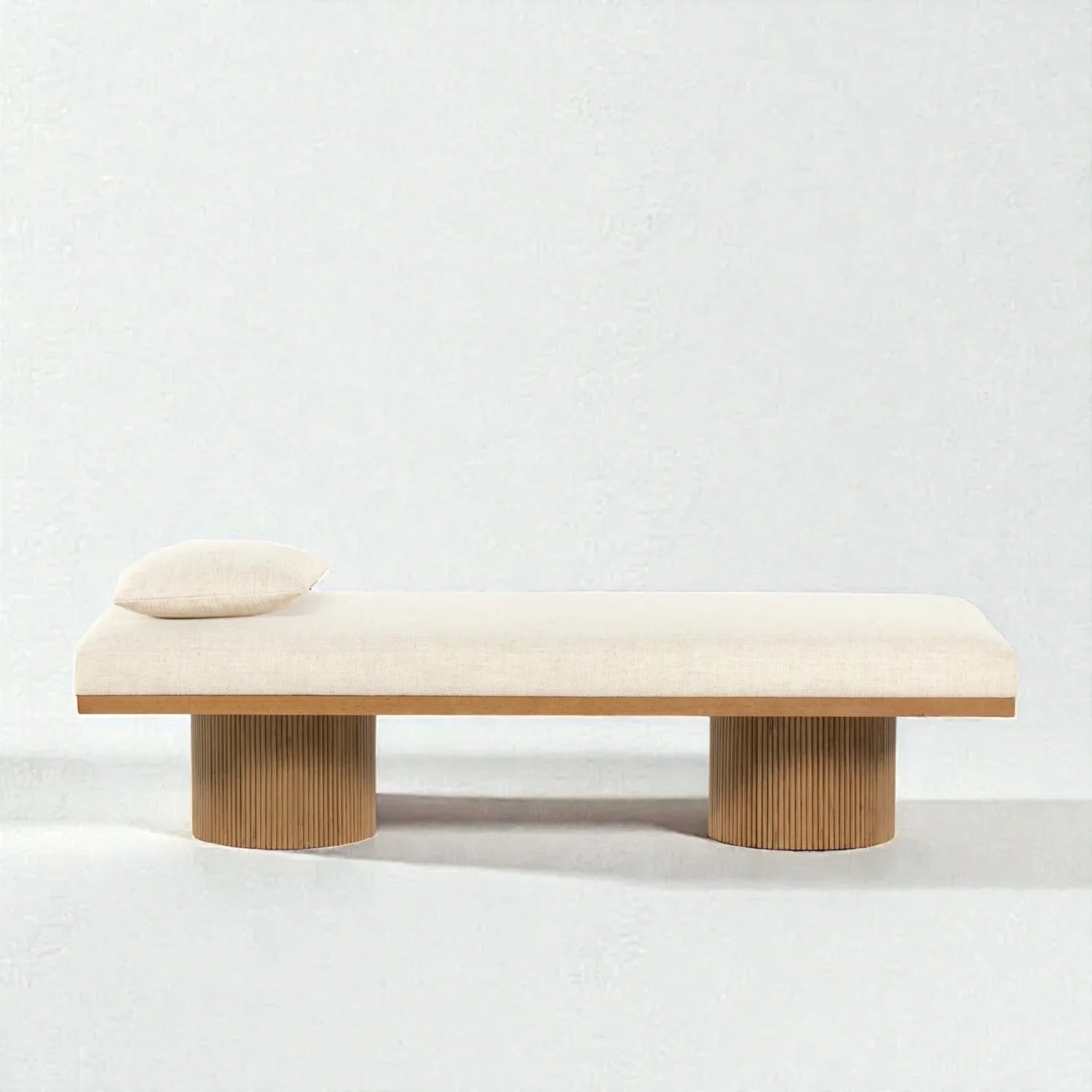 Halvion Solid Teak Wood & Fabric Upholstery Daybed/Chaise