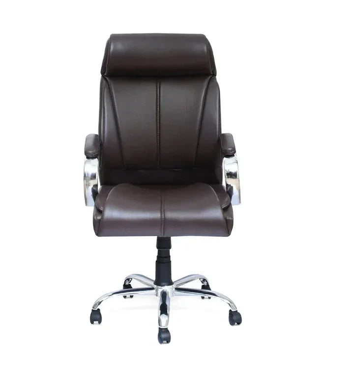 Chloe Carina High-Back Brown Office Chair | Ergonomic Leatherite chair for Office & Home