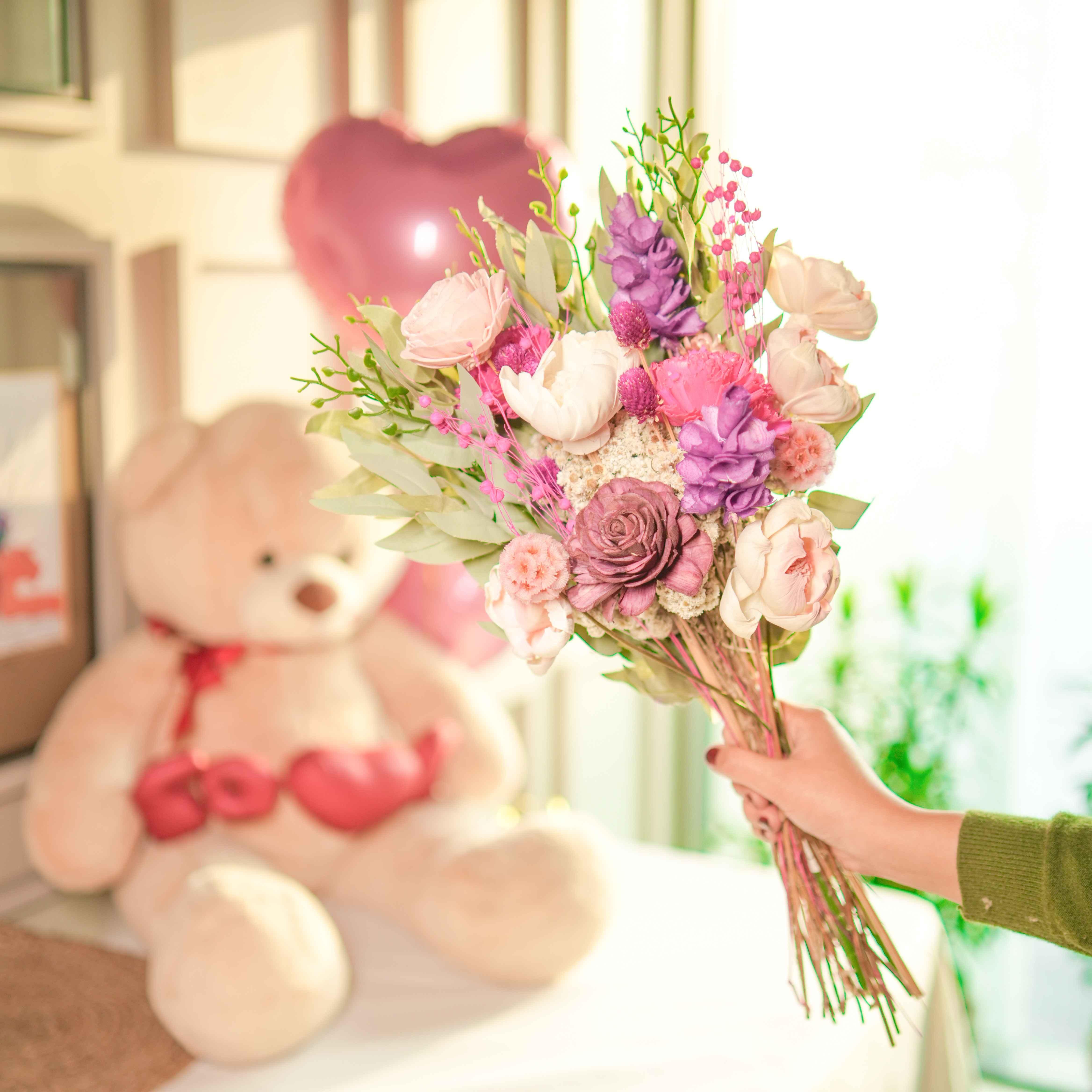 Blush Breeze Dried Flower Bunch for Home Decor - 1 Pc Bunch