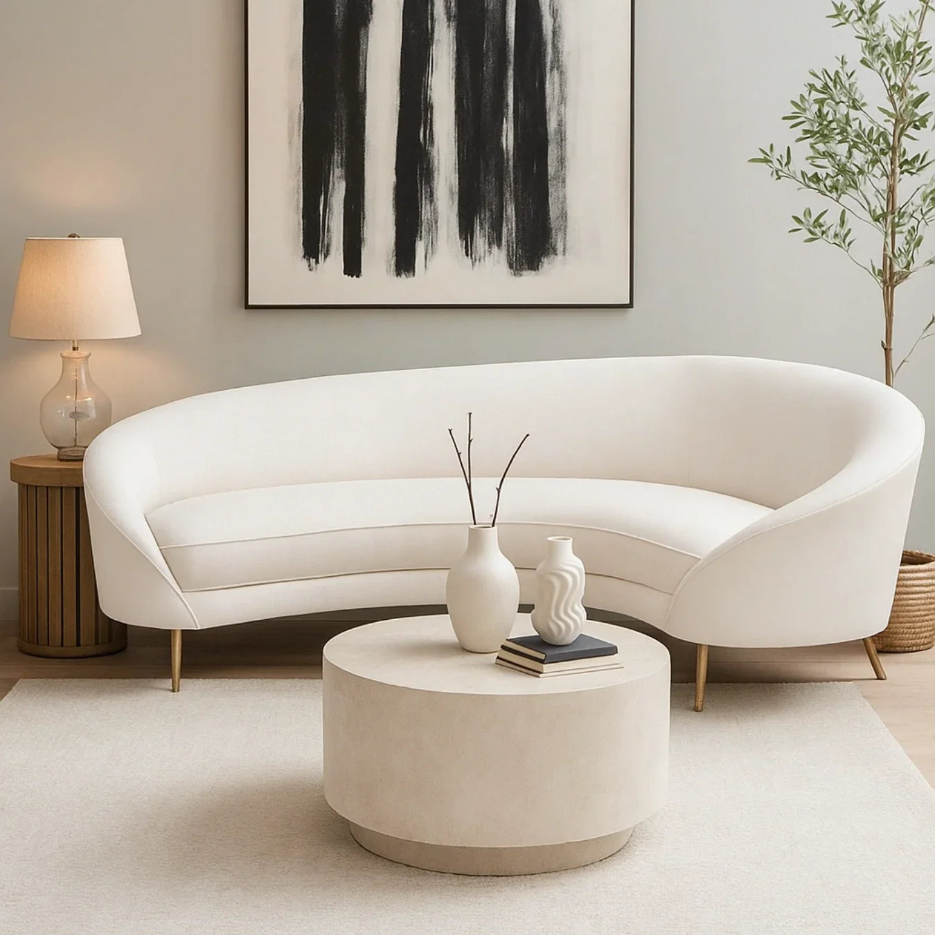 Proctor Upholstered Curved Sofa