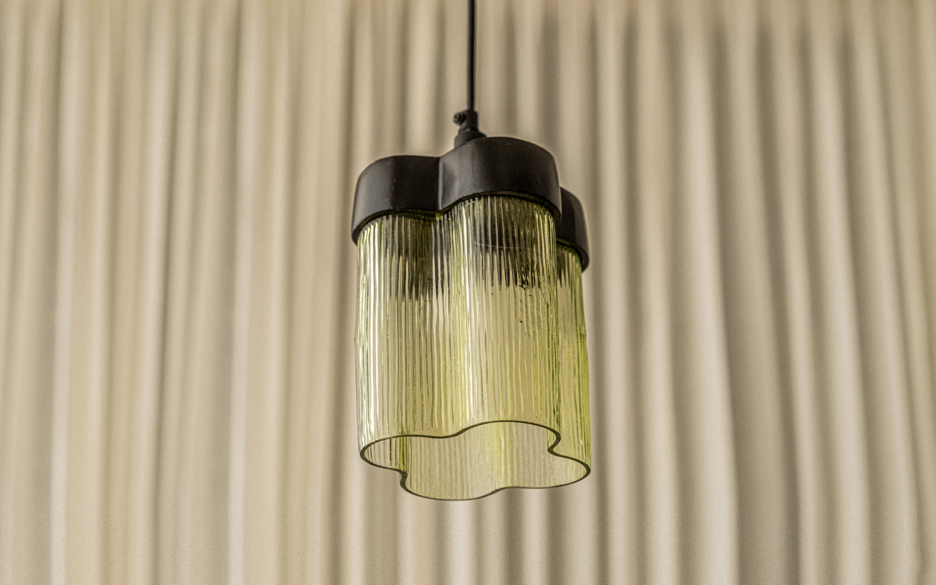 Furrow Hanging Lamp Small  | Mild Steel and Glass