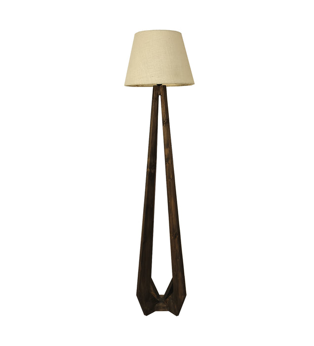 Zoe Wooden Floor Lamp with Jute Fabric Lampshade