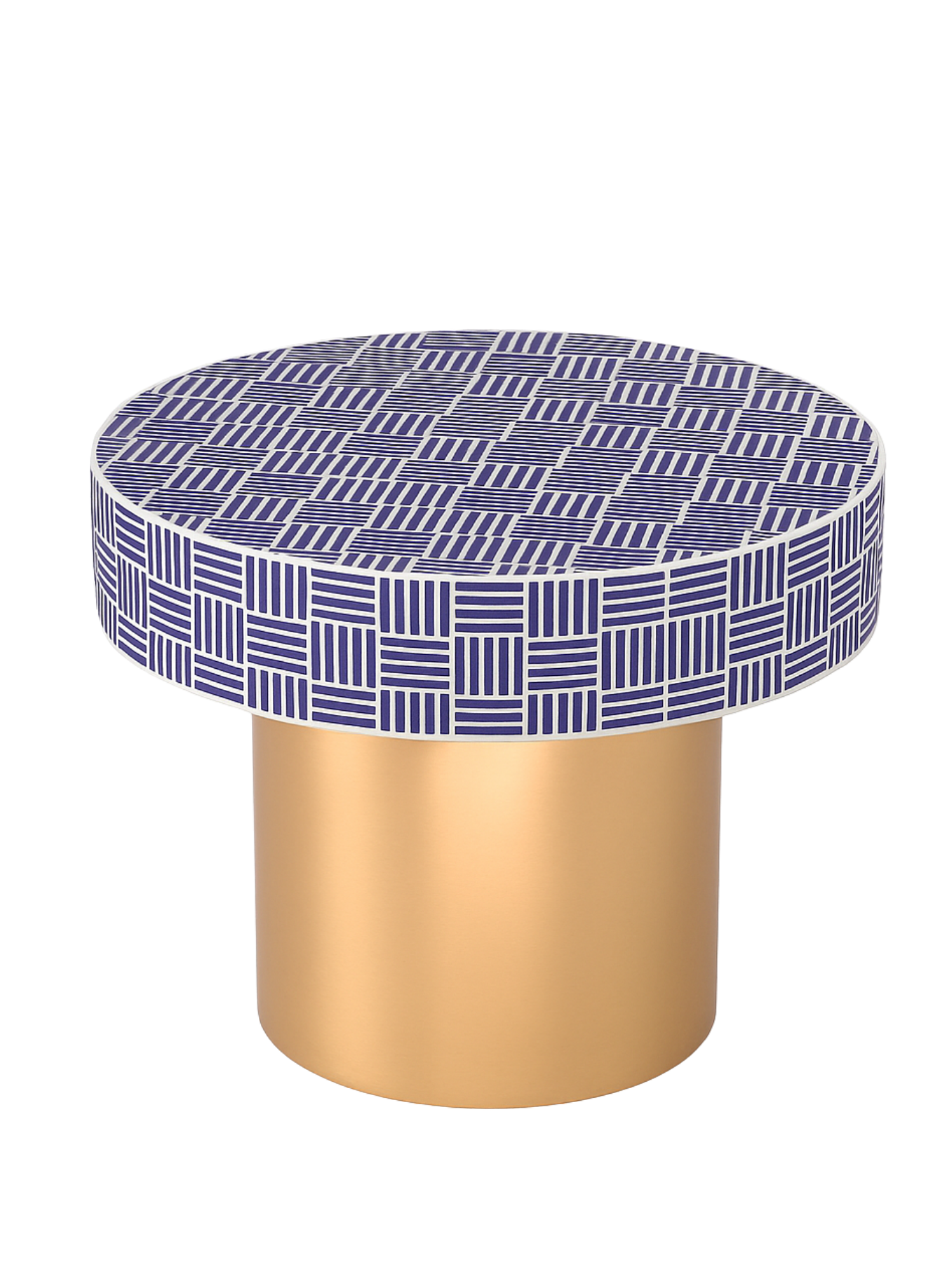 Handcrafted Inlay Round Accent Side Table