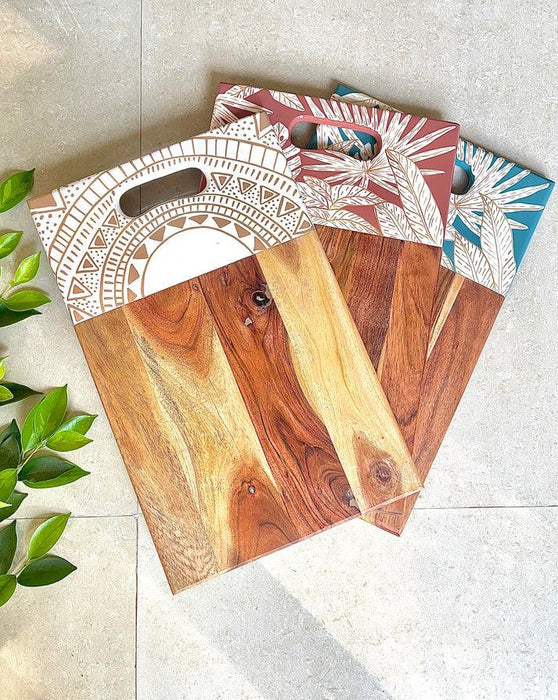 Handcrafted Earthy Mandala Chopping Board