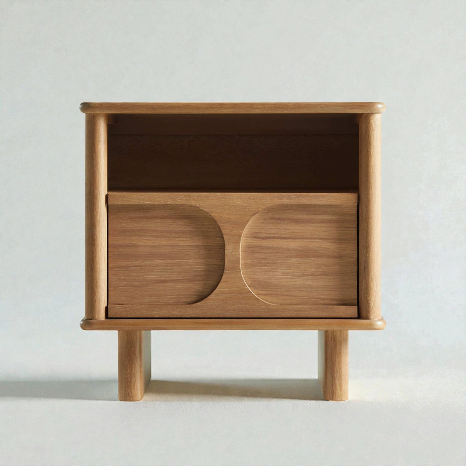 Westerno Oak Wood Bedside