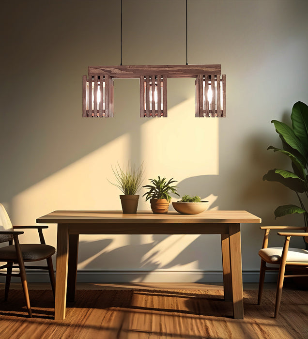 Elegant  Wooden 3 Series Hanging Lamp