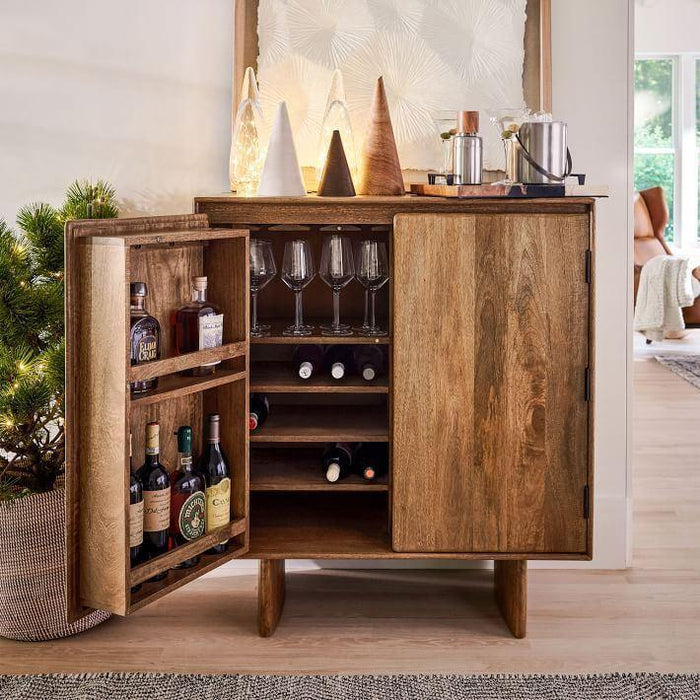 Buy Bar Cabinet - Wooden Home Bar Cabinet | Mini Bar For Home & Living Room by The home dekor on IKIRU online store