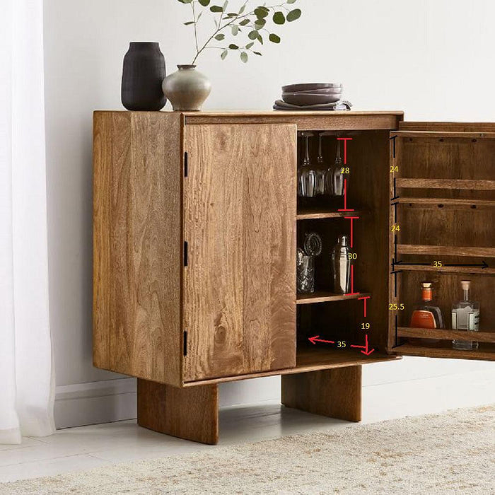 Luxurious Walnut Wooden Bar Wall Shelf / Mini Bar Cabinet