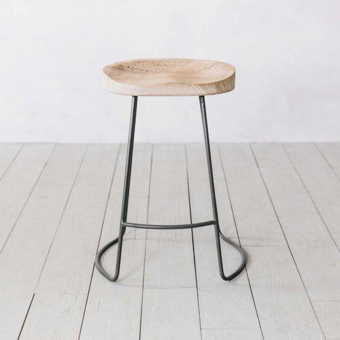 Buy Bar Chairs And Stools - Metal Stand Baltoro Round Bar Stools | Wooden Bar Stool by The home dekor on IKIRU online store
