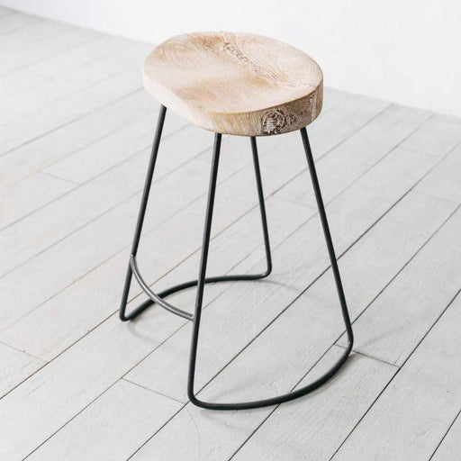 Buy Bar Chairs And Stools - Metal Stand Baltoro Round Bar Stools | Wooden Bar Stool by The home dekor on IKIRU online store