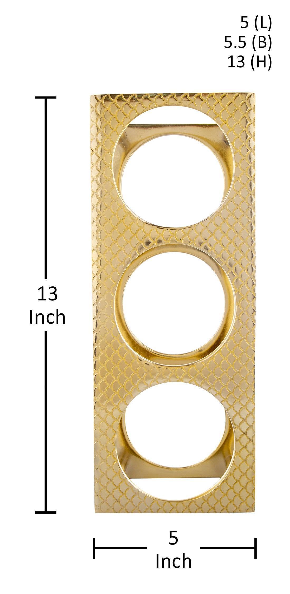 Golden Rectangular Aluminium Wine Rack Bottles Holder For Barware