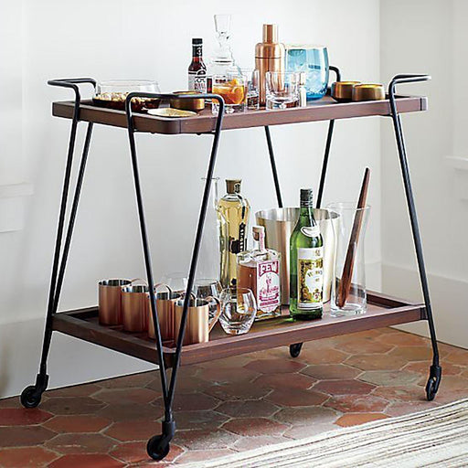 buy-bar-trolley-wood-and-metal-bar-serving-trolley-with-wheels-for-home-bar-and-living-room-by-the-home-dekor-on-ikiru-online-store-2 - IKIRU