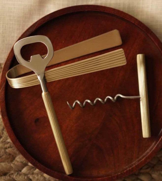 buy-barware-dariya-bar-set-of-bottle-opener-cork-screw-and-ice-tong-by-courtyard-on-ikiru-online-store-1 - IKIRU