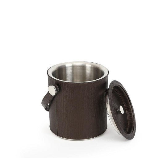 Buy Barware - Ice Bucket with Tong Brown Leather Sheath by Home4U on IKIRU online store