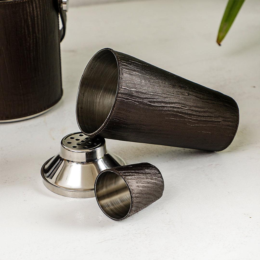 buy-barware-leatherette-dark-brown-cocktail-shaker-for-home-bar-and-party-or-gifting-barware-by-home4u-on-ikiru-online-store-1 - IKIRU