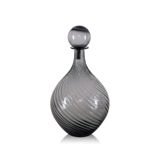 Buy Barware - Tulay Decorative Grey textured Glass Decanter With Lid | Luxurious Container by Home4U on IKIRU online store