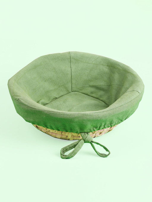 Buy Basket - Cotton Bread Basket | Roti Basket Container With Cloth , Green Color by House this on IKIRU online store