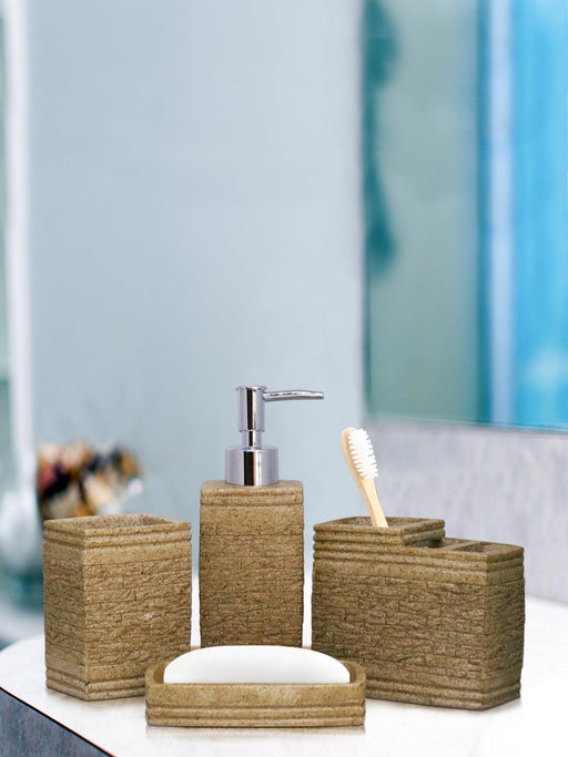 Buy Bathroom Accessories - Atlantic Bathroom Set of 4 | Dispenser, Brush and Soap Holder by Shresmo on IKIRU online store