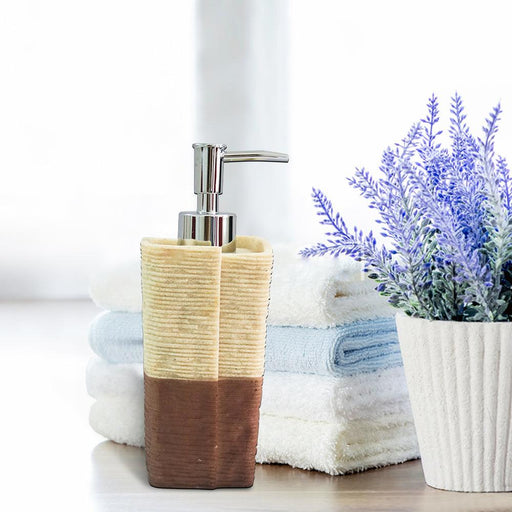 Buy Bathroom Accessories - Luxurious Liquid Soap Dispenser For Bathroom Brown and Cream by Shresmo on IKIRU online store