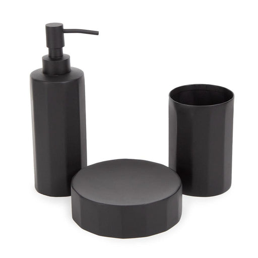 Buy Bathroom Accessories - Metallic Bathroom Accessories Set Of 3 Matte Black by Home4U on IKIRU online store