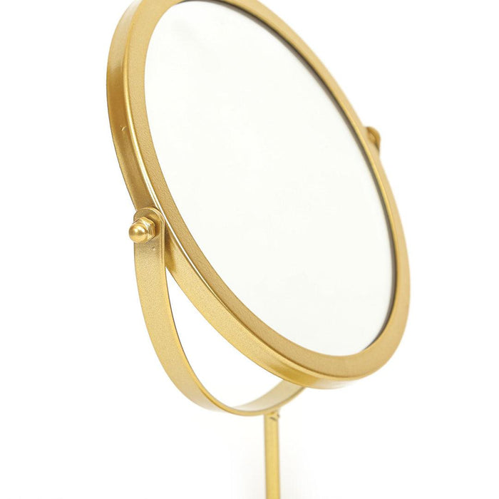 Buy Bathroom Accessories - Minimal Round Mirror with Stand Golden Finish | Rotating Table Mirror by Home4U on IKIRU online store