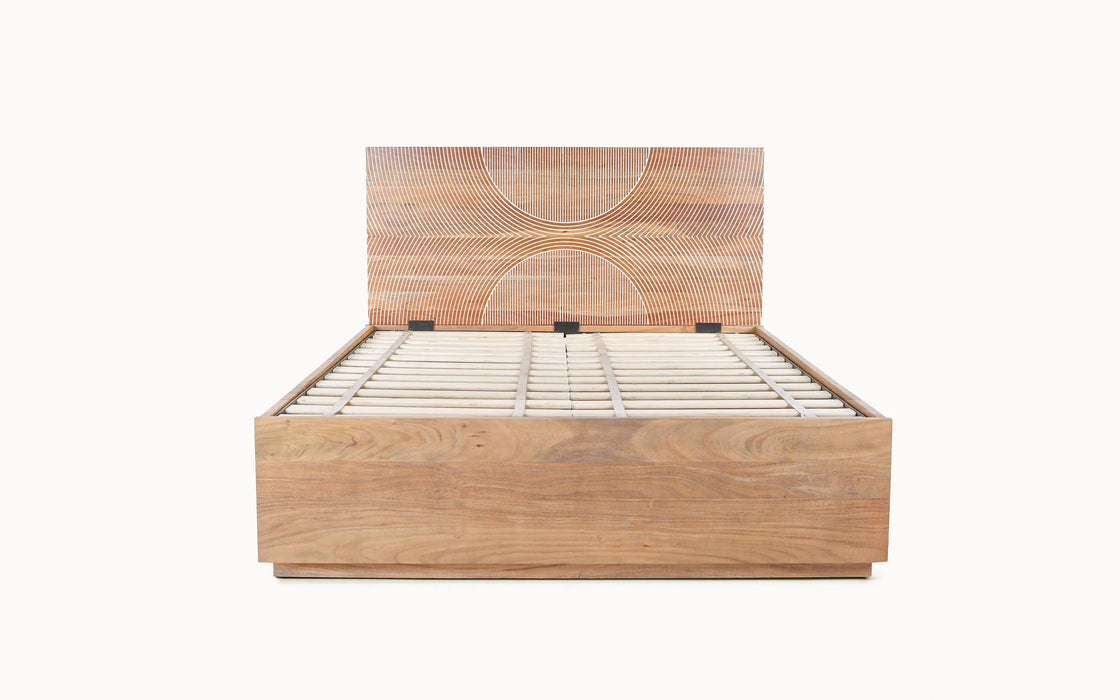 Buy Bed - Bunka Modern Designed Hydraulic Bed | Wooden Storage Bed For Bedroom by Orange Tree on IKIRU online store