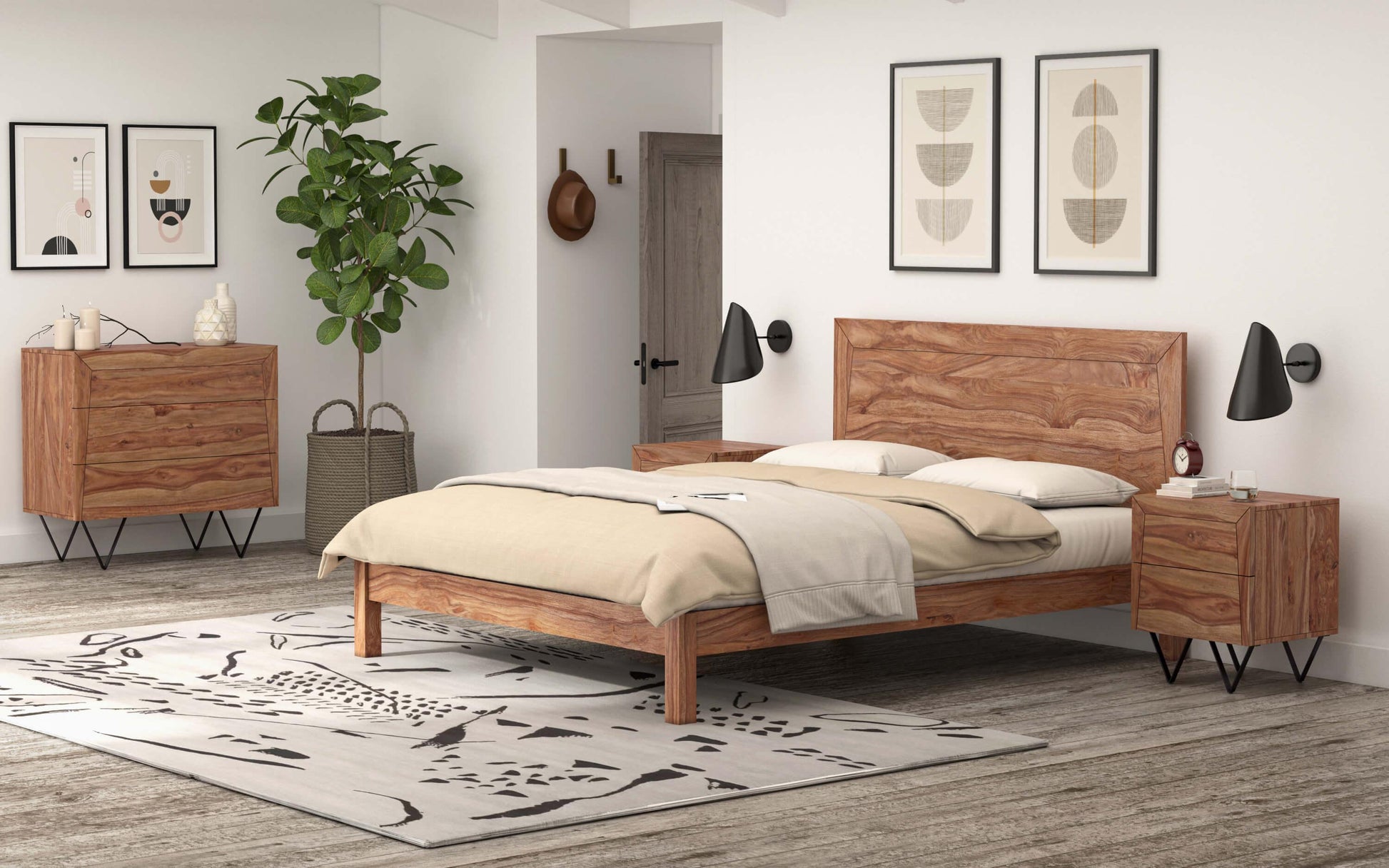 buy-bed-metric-sheesham-wooden-non-storage-bed-or-king-size-bed-for-bedroom-by-orange-tree-on-ikiru-online-store-1 - IKIRU
