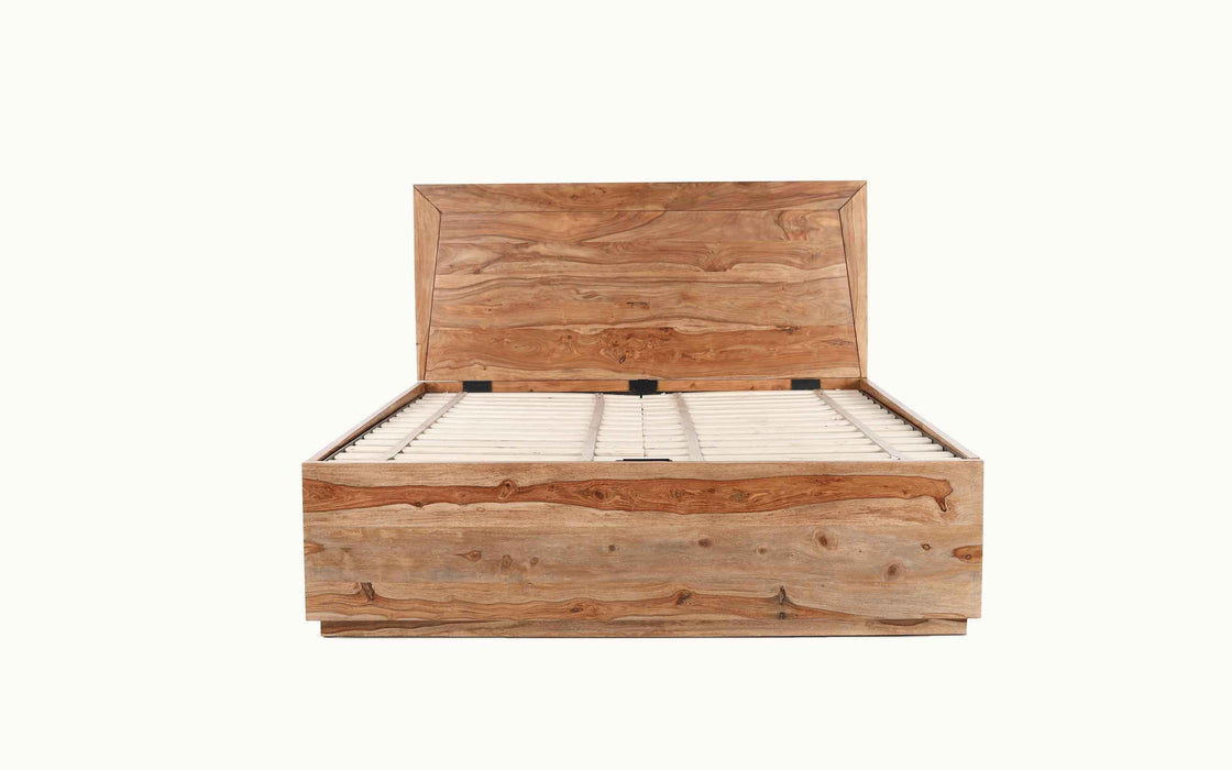 Buy Bed - Metric Simple Wooden Hydraulic Bed | King & Queen Size Bed With Storage For Bedroom by Orange Tree on IKIRU online store