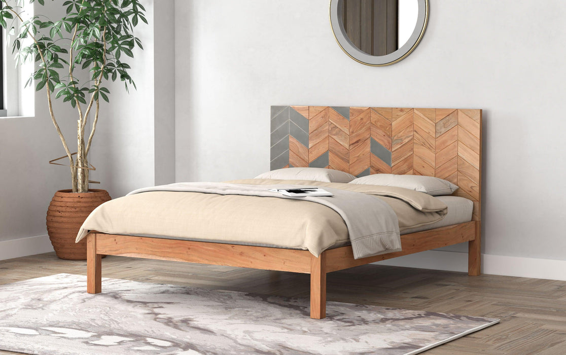Buy Bed - Modern Natural Wooden Bed | King or Queen Size Non Storage Bed For Bedroom by Orange Tree on IKIRU online store