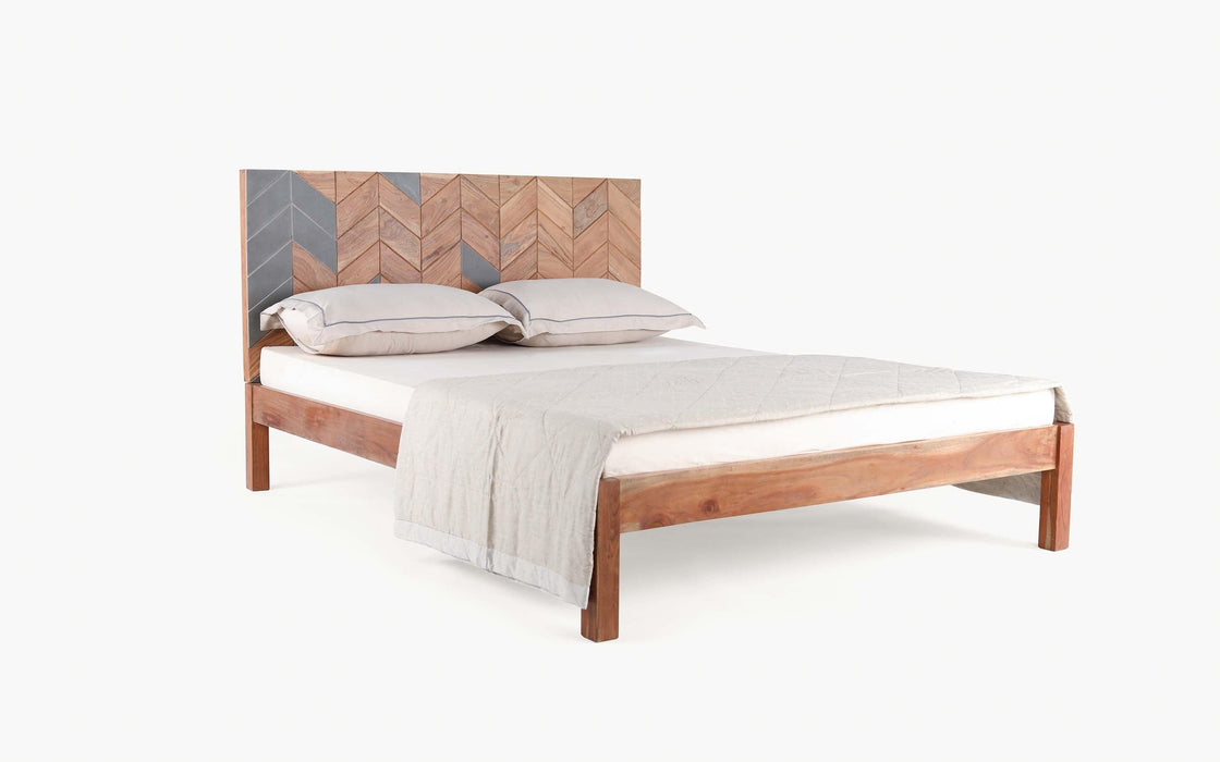 Buy Bed - Modern Natural Wooden Bed | King or Queen Size Non Storage Bed For Bedroom by Orange Tree on IKIRU online store