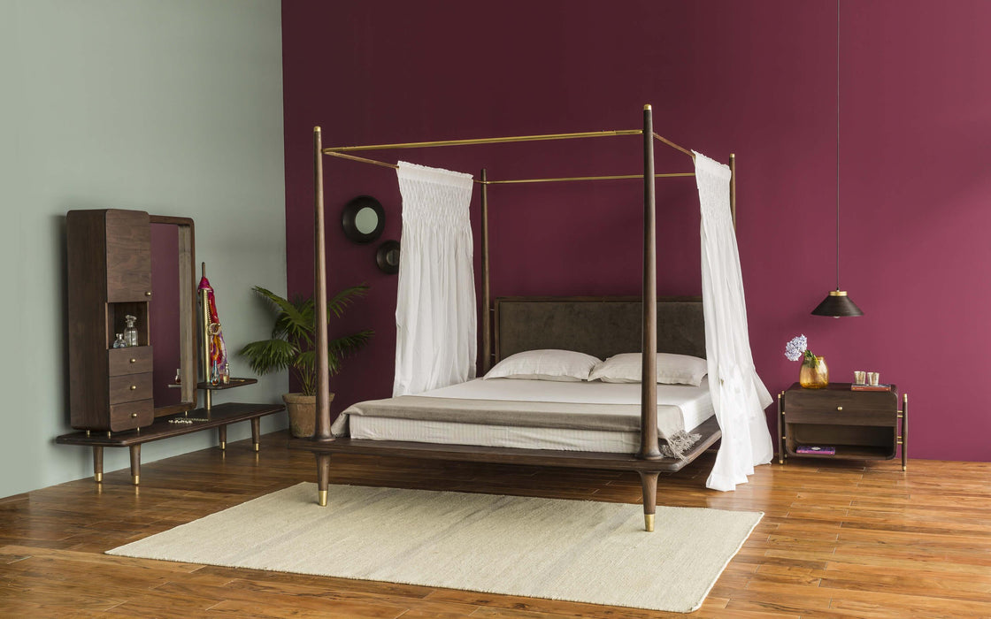 Buy Bed - Navah Teak Wood Bed | Queen Size Poster Non Storage Bed For Bedroom by Orange Tree on IKIRU online store
