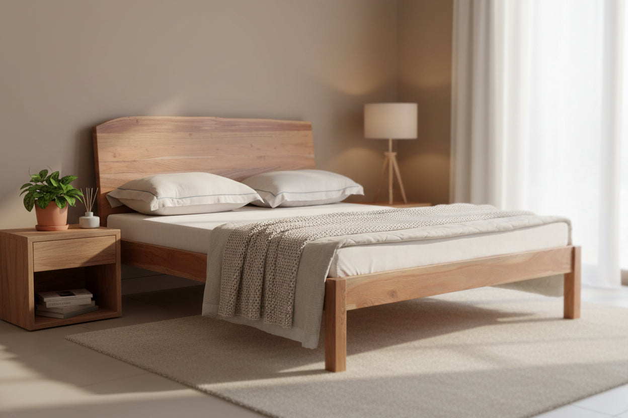 buy-bed-yoho-wooden-non-storage-bed-or-king-and-queen-size-bed-without-storage-for-bedrooma-by-orange-tree-on-ikiru-online-store-2 - IKIRU