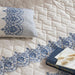 Buy Bedding sets - Embroidered Bedding Set of Quilt Pillow & Cushion Covers | Blue and White by Houmn on IKIRU online store