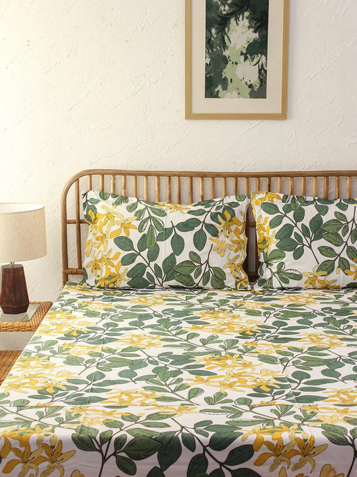 Buy Bedding sets - Floral Printed Cotton Bedsheet with Pillow Cover For Bedroom & Home by House this on IKIRU online store